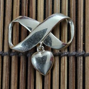 14k Infinity, Heart Slider Yellow Gold Pendant (Vintage)